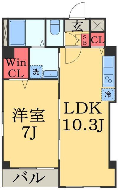 LESFEUILLE(1LDK/4階)の間取り写真