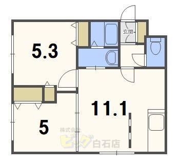 MANZANA南郷(2LDK/1階)の間取り写真