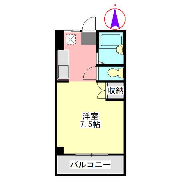 リアナ岐阜(1K/4階)の間取り写真