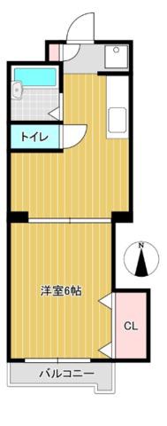 レジデンス波多江(1DK/1階)の間取り写真