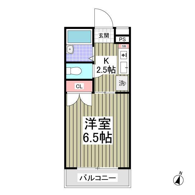 サキハウス(1K/1階)の間取り写真