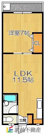 第18東那珂IR BLD(1K/5階)の間取り写真