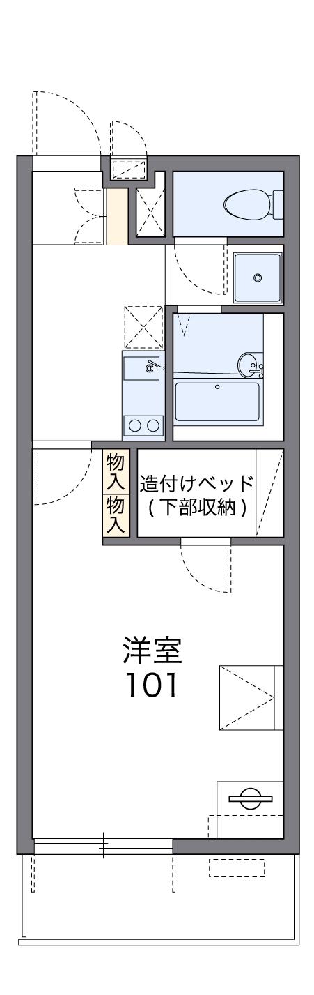 恩智北町ハイツ(1K/3階)の間取り写真