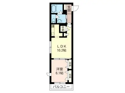 マストライフ文京白山(1LDK/2階)の間取り写真