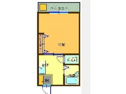 美須賀ハイツ(1K/3階)の間取り写真