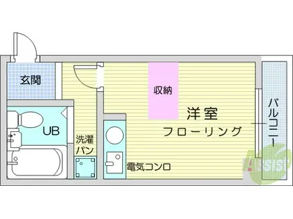 コーポ寿(ワンルーム/2階)の間取り写真