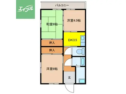 ハイツ村本(3K/1階)の間取り写真