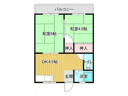 新生アパート(2DK/2階)の間取り写真