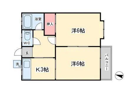 メープル本郷新(2K/1階)の間取り写真