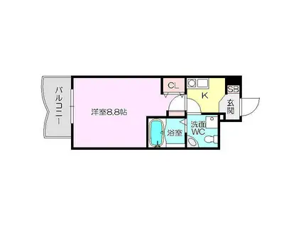 セレニテ新大阪弐番館(1K/13階)の間取り写真