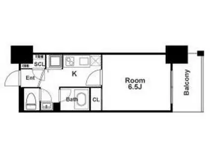 アスヴェル阿波座BLUE EARTH(1K/5階)の間取り写真