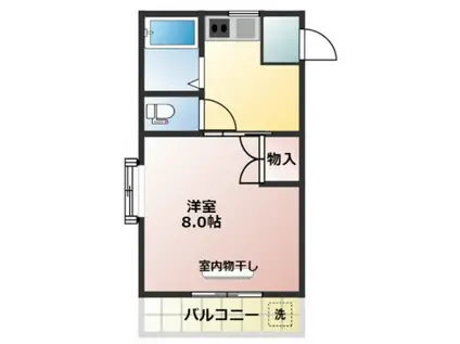 パークプレイス平井II号館(1K/2階)の間取り写真