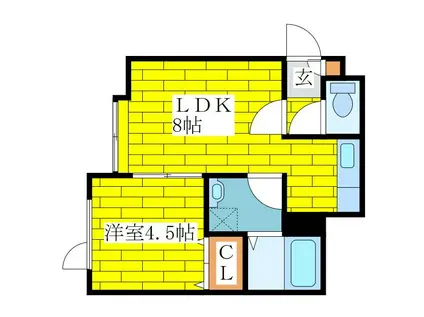 LA PAZ清田(1LDK/3階)の間取り写真