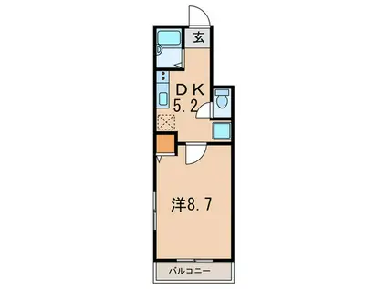 リブレ神戸ウエスト(1DK/1階)の間取り写真