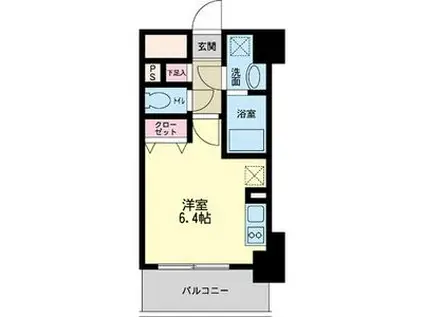パシフィックレジデンス神戸八幡通(ワンルーム/9階)の間取り写真
