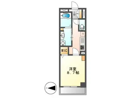 カスタリア新栄II(1K/6階)の間取り写真