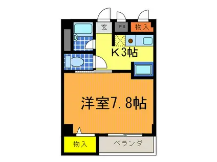 ハイムユタカII(1K/2階)の間取り写真
