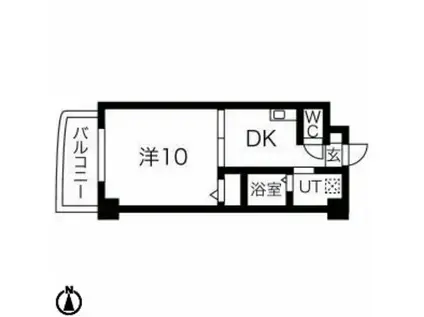 メゾン田代本通(1DK/5階)の間取り写真