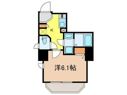 ガーラ芝御成門(1K/7階)の間取り写真