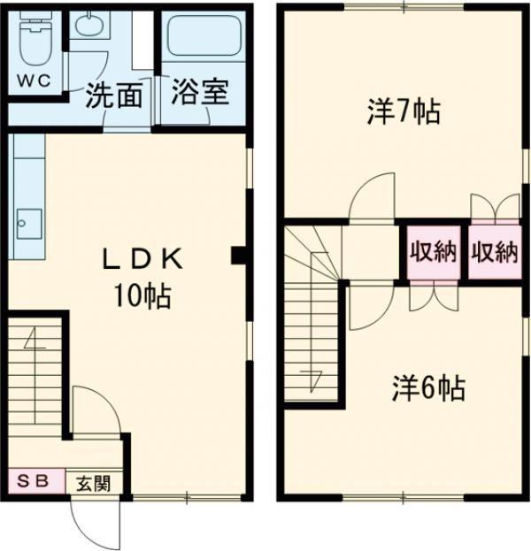 コーポ純5(2LDK/1階)の間取り写真