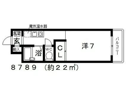 SIENA(1K/3階)の間取り写真