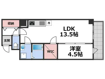 SUNNY SIDE 生玉(1LDK/8階)の間取り写真