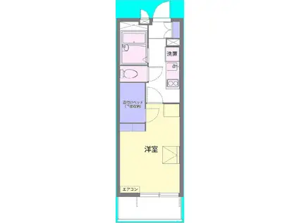 ＪＲ総武線 稲毛駅 徒歩22分 3階建 築17年(1K/1階)の間取り写真