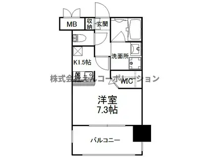 エンクレスト天神AVANT (1K/2階)の間取り写真