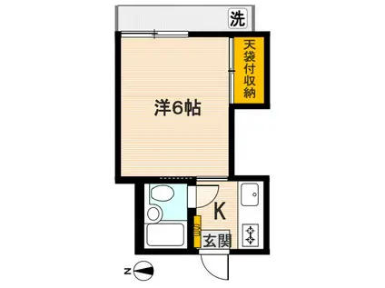 メゾン葵(1K/1階)の間取り写真