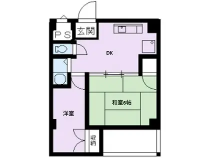 マブランシェット弦月(2DK/6階)の間取り写真