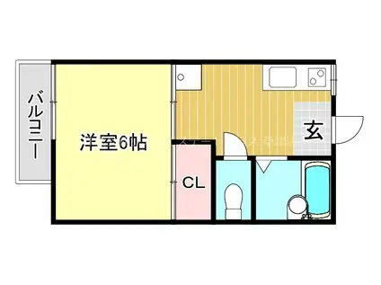 アーバンパレス(1K/2階)の間取り写真