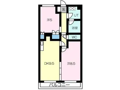 マロニエヴェール(2DK/2階)の間取り写真