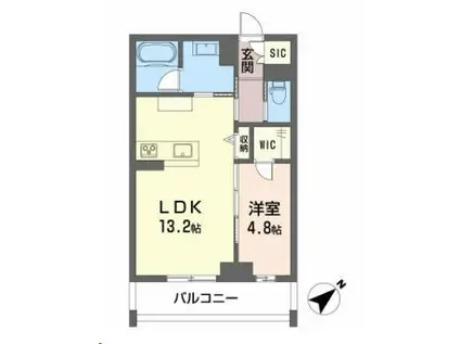 CLASSEUM連坊III(1LDK/3階)の間取り写真
