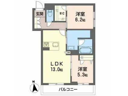シャーメゾン アトリエール(2LDK/1階)の間取り写真