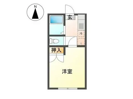 コスモハイツII(1K/2階)の間取り写真