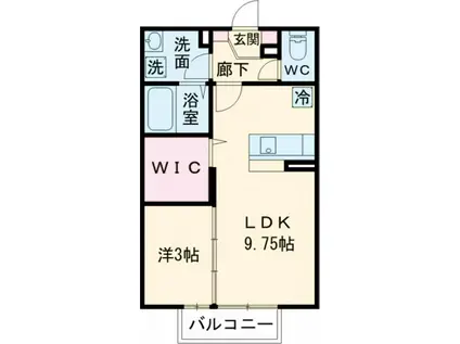 ミモザコート(1LDK/2階)の間取り写真