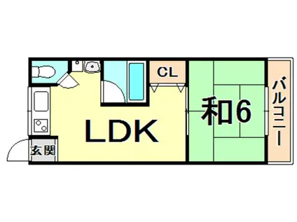 マンションヒラミツパート2(1LDK/3階)の間取り写真
