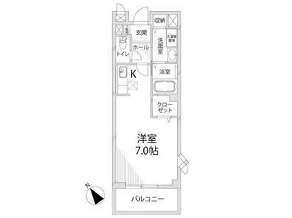 スカイルーム南条(1K/1階)の間取り写真