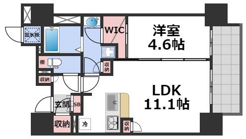CASA FELICE(1LDK/8階)の間取り写真