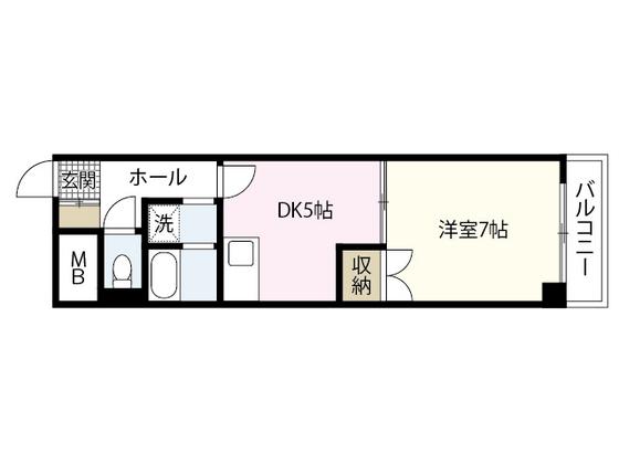 イトービル3(1DK/2階)の間取り写真