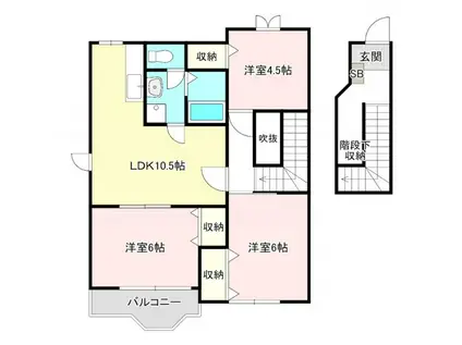 グリーンスクエアII(3LDK/2階)の間取り写真