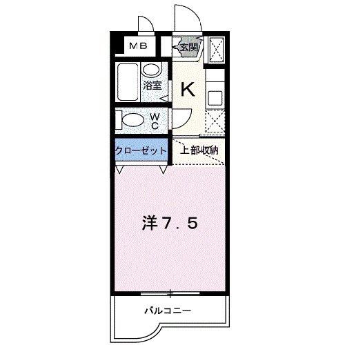 シェーンドルフ中津留(1K/3階)の間取り写真