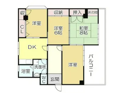 廣田ビル(4DK/3階)の間取り写真