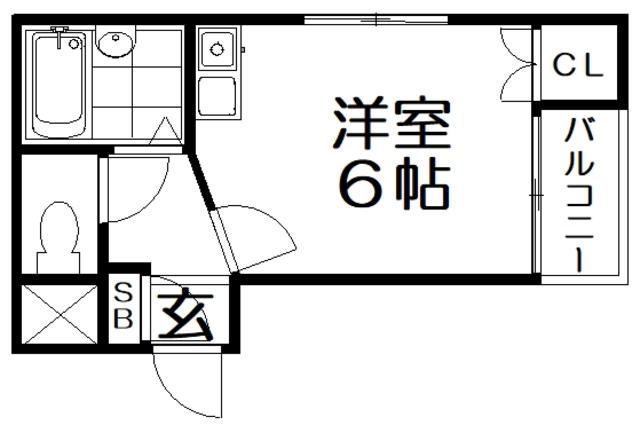 プレアール寝屋川緑町II(ワンルーム/2階)の間取り写真