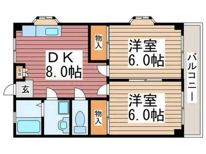 エステーコーポ(2DK/2階)の間取り写真