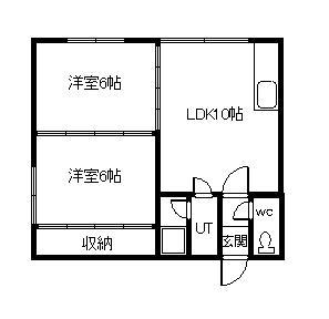 Nコート1・2(2LDK/2階)の間取り写真