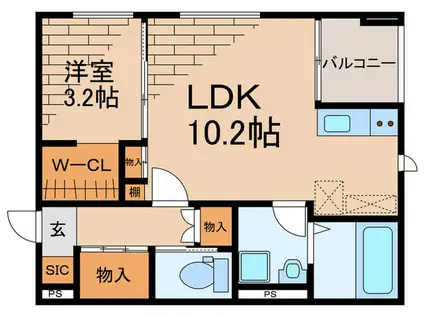 HORIZON HILLS 田子北(1LDK/3階)の間取り写真