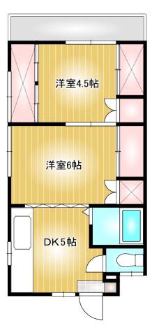 メゾン・ド・ナカノ(2DK/2階)の間取り写真