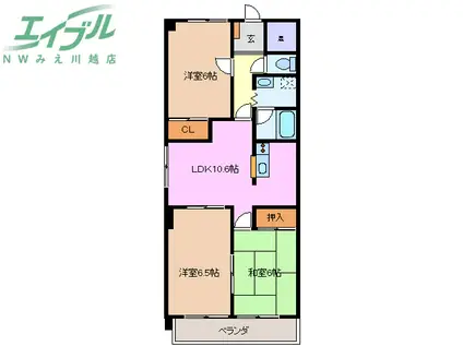 カーサ京橋(3LDK/6階)の間取り写真