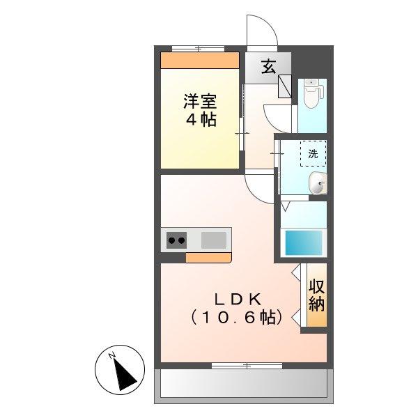 アレグリア(1LDK/1階)の間取り写真